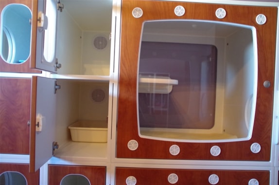 inside of a feline condo