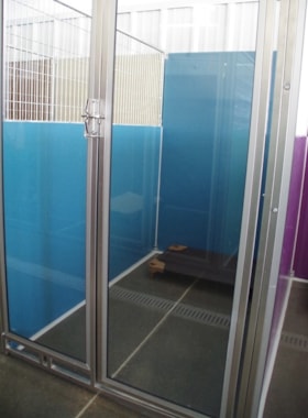 inside of a canine room at the Retreat